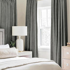 MIULEE Linen Texture Curtains for Bedroom Solid 100% Blackout Thermal Insulated Dark Grey Curtains Grommet Room Darkening Curtains/Draperies Luxury Decor for Living Room Nursery 52x72 Inch (2 Panels)