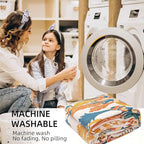 Boho Throw Blanket for Bed - 100% Pure Cotton Ultra Soft Rustic Quilt - Farmhouse Decor Bed Blankets, All Season Rustic Throw for Sofa Couch Chair(91''x 98'', Floral Bird)