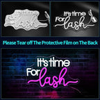 It's Time For Lash Neon Sign, JGHTURIE Led Neon Signs for Wall Decor Pink Light Up Sign for Lash Salon Preppy Girls Beauty Makeup Room Nails Hair Bar Signs Gift USB Powered