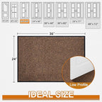 Mibao Front Door Mat, Dirt Trapper Welcome Mat for Outdoor Indoor, Non-Slip Waterproof Doormat, Durable Machine Washable Low Profile Entry Rug for Back Door Outside Patio Porch, 36" x 24", Brown