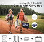 OLANLY Outdoor Rug 8x10 ft Waterproof, Outdoor Plastic Straw Rug with Geometric Pattern Clearance, Reversible RV Mat for Patio, Camping, Balcony, Deck, Backyard, Navy & White