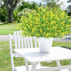 Krissing 80 Bundles Outdoor Lavender Flowers UV Resistant Artificial Flowers for Outdoor Fake Lavender Plastic Purple Plants for Outside Garden Patio Planters Window Box Porch Summer Decor (Yellow)