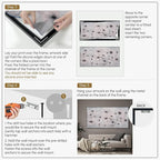 24"x46" Extra Large Framed Wall Art Soft White Poppies Watercolor Floral, Delicate Botanical for Home Living Room Bedroom Decor (Frame Assembly Required)