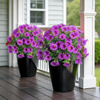 UV Resistant Artificial Petunias 4PCS Fake Flowers 13.3In Artificial Flowers for Outdoors Silk Flowers Fake Hanging Basket Plants Suitable for Outdoor Porch Decor Patio Decor, Dark Purple