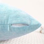 CaliTime Throw Pillow Covers Decorative 12 X 20 Inches Pack of 2 Cozy Chenille Cushion Cases for Couch Sofa Bed Living Room Home Light Blue Grey