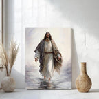 Fantasy Artists Unframed Jesus Christ Wall Art Jesus Walking On Water Canvas Wall Decor Christian Painting Prints Biblical Religious Room Decor for Church Prayer Room Christian School 16" x 24"