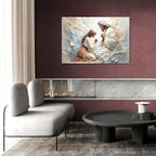 XWNLTEPK Praying to Heaven Christian Art Jesus and Woman Praying Bible Canvas Wall Decor Jesus Portrait Mormon Wall Print