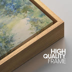 SIGNWIN Framed Canvas Print Wall Art Blue and Green Floral Impressionist Nature Scene Photography Modern Art Minimalist Black and White for Living Room, Bedroom, Office - 16"x24"x3 Natural