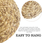 7 Pack Boho Wall Basket Decor - Seagrass Rattan Wicker Wall Decor Round Handmade Hanging Rustic Flat Elegant Wall Art for Farmhouse Living Rooms Bedrooms Display Table Settings Kitchen Home