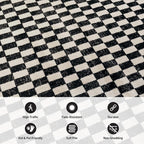 Rugshop Black and White Checkered Area Rug – High-Contrast Grid Pattern Carpet for Living Room, Bedroom, or Dorm – Trendy Contemporary Soft Floor Décor 5' x 7' Black