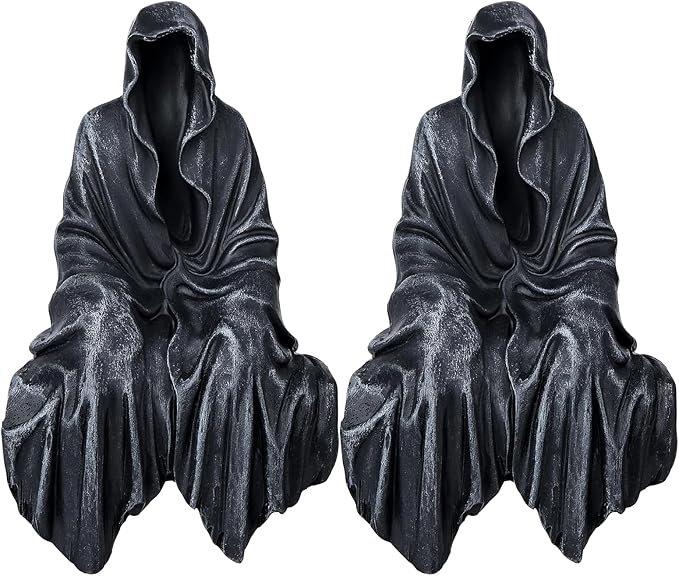 5.1 Inch Resin Tabletop Gothic Decor Sitting Statue, Resin Statue Gothic Decor, Fits On Sturdy Shelf and Has A Cool Mystic Look(2PCS)