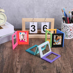 30 Pack Magnetic Photo Picture Frame Cute Mini Table Photo Frame Holder 3 Inches Plastic Colorful Photo Display Compatible with Fujifilm Instax for Fridge Refrigerator Office (Multicolor)