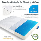 inight Stomach Sleeper Pillows, Thin Memory Foam Pillow, Flat Cooling Gel Pillow for Sleeping Travel with Adjustable Layer-2.75/1.97 inches, Washable Cover, Standard Size with Oeko-TEX & CertiPUR-US