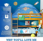 Outer Space Twin Bed Tent for Kids Indoor Fort - Magical Dream Tents for Boys Pop Up Toddler Bed Canopy for Girls Bunk Bed Tent for Top Bunk - Sensory Sleep Pod for Kids Educational