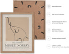 Poster Master Vintage Poster - Retro Minimalist Print - Gift for Artist, Housewarming - Elephant, Line Drawing, Sketch, Abstract - Wall Decor for Living Room, Bedroom, 11x14 Beige Framed