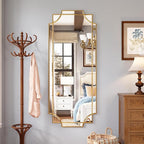 Kelly Miller Gold Full Length Mirror for Wall, 24" x58” Full Body Mirror Decorative Beveled Home Decor for Living Room Bedroom Bathroom Entryway Hallway Dressing Room