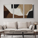 SIGNWIN Framed Canvas Print Wall Art Modern Abstract Neutral Tone Minimalist Geometric Photography Modern Art Minimalist Black and White for Living Room, Bedroom, Office - 24"x36"x3 White