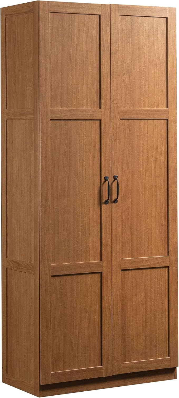 Sauder Select Storage Cabinet, Pantry Cabinet Kitchen Storage with Adjustable Shelves, Bathroom Storage Cabinet, in Highland Oak