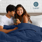 Bare Home Duvet Insert Comforter - Full Size - Goose Down Alternative - Ultra-Soft - Premium 1800 Series - All Season Warmth - Bedding Comforter (Full, Dark Blue)
