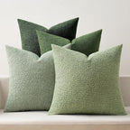 MIULEE Pack of 4 Christmas Decorative Sage Green Textured Boucle Throw Pillow Covers 18x18 Inch Forest Green Accent Solid Pillow Cases Soft Couch Cushion for Modern Farmhouse Boho Bed Room Home Decor
