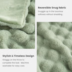 Cozy Bliss Faux Fur Throw Blanket for Couch, Fuzzy Soft Plush Thick Bubble Blanket for Sofa Bedroom Living Room, 50 * 60 Inches Sage Green