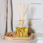 Benevolence LA Reed Diffuser, Orange, Cedarwood & Clove Scent Diffuser for Home with Oil Diffuser Sticks | Sun Kissed Collection Diffusers for Home