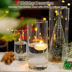 16 PCS Clear Cylinder Vases for Centerpieces | 4, 6, 8,10 Inch Tall Flower Vase for Wedding Decorations, Clear Floating Candle Vases in Bulk, Hurricane Candle Holdersfor Table, Home Décor