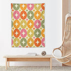 ICMOLYYENLO Abstract Cat Tapestry, Medieval Abstract Atomic Star Cat Vintage Home Wall Hanging Art Tapestry for Bedroom Living Room Dormitory 30x40 Inch