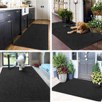 Mibao Dirt Trapper Door Mat for Indoor Outdoor, Waterproof All-Season, All-Weather Doormat, Heavy Duty Non-Slip Entrance Rug, Low Profile Absorbent Entrance Mat Carpet, 36" x 48", Black
