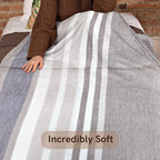 Alpaca Wool Throw Blanket | Super Soft, Lightweight, Breathable and Hypoallergenic | Non-Itchy or Scratchy (Gray White Varicolored, Queen (U.S. Standard))