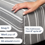 Twin Sheets Set 4 Piece - Includes 2 Pillowcases - Bed Sheets Twin Size - Soft Hotel Luxury Bedding - Cooling, Comfy & Breathable - 1 Flat & 1 Fitted & 2 Pillowcases w/ Deep Pockets - Grey Stripes