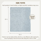 Carriediosa Chunky Knit Throw Blanket 50" X 60", 100% Hand Made Large Chenille Loop Yarn Soft Fluffy Throws for Couch Sofa Bed, Big Crochet Cozy Heavy Thick Cable Woven Blanket, Light Blue