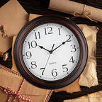 14 Inch Wall Clocks Battery Operated Silent Non-Ticking Wall Clock Vintage Retro Rustic Style Decorative for Living Room Kitchen Farmhouse (Bronze)