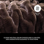 Mon Chateau Premium Reversible Luxury Faux Fur Throw for Couch, Sofa, or Bed - Plush Cozy Soft Blanket for Sleeping or Home Décor, 60" x 70" (Brown)