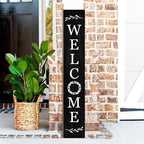 Welcome Wooden Porch Sign 47.2"H Front Door Rustic Standing Large Welcome Porch Sign for Home Front Porch Decor Rustic Wall Decor Home Farmhouse Yard Door Decorations -Black Porch Decor
