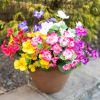 Hibiscus Artificial Flowers Plants for Outdoors Decoration, 6 Bundles Silk Hibiscus Bouquet Tropical Flowers Artificial Realistic UV Resistant Fake Flowers for Outside Planter Porch Patio Balcony, Mix