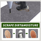 Door Mat Home Welcome Mats Outdoor and Indoor, Heavy-Duty Low-Profile Non-Slip Front Welcome Mat for Home Entrance, Outside Entry, Yard, Floor, Patio (Grey, 36x24)