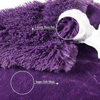 GONAAP Fuzzy Faux Fur Throw Blanket Purple Super Soft Cozy Plush Fuzzy Shaggy Blanket for Couch Sofa Bed (Purple, Throw(40"x50"))
