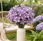 10-Bud Artificial Lily Flowers, 4 Pcs Fake Outdoor Flowers, UV Resistant Faux Flowers for Outdoor Planters, Silk Flowers for Wedding Decoration (Purple)