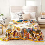 100% Cotton Throw Blanket for Bed Couch Summer 98''x 98'' Super Soft Muslin Blankets Warm Boho Quilt Lightweight Farmhouse Decorative Bed Blankets