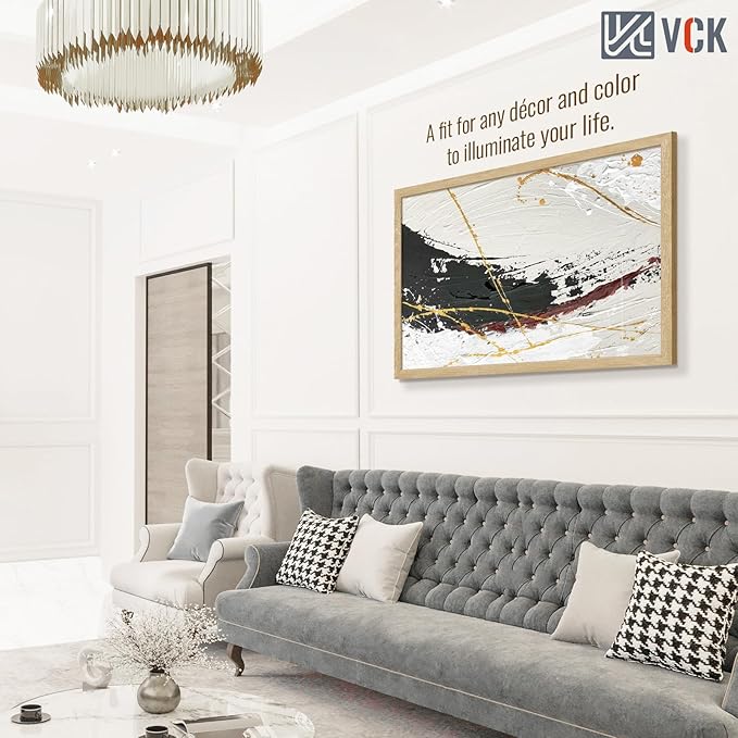 VCK 24x36 Oak Poster Frame 3 Pack, Natural Solid Wood Picture Frames, Wall Mounting Hanging