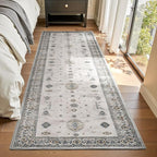 AMOAMI Vintage 2X10 Runner Rug Non Slip Soft Runners for Hallways Washable Hallway Runner Rug Bedside Rugs for Bedroom Long for Hallways Entryway Laundry Room Stair Kitchen Bathroom