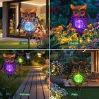 HONGLAND Solar Lights Outdoor Decor Waterproof, Solar Owl Garden Decorative Stake, Whimsical Gardening Gifts for Women Mom, Owl Outdoor Lights for Yard Patio Lawn Decor