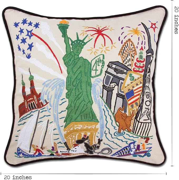 Catstudio Lady Liberty Embroidered Decorative Throw Pillow