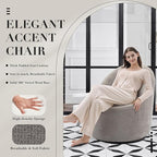COLAMY Modern Swivel Accent Chair with Hidden Storage, 360° Barrel Swivel Chair, Small Swivel Armchair for Living Room/Bedroom, LightGrey