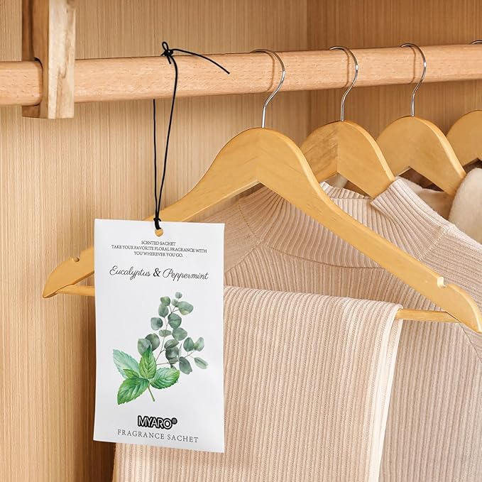 MYARO 12 Packs Eucalyptus Mint Scented Sachets for Drawer and Closet, Long-Lasting Closet Sachet Bags Drawer deodorizers Fresh Scents, Home Fragrance for Lover
