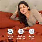Twin XL Sheets Set 4 Piece - Includes 2 Pillowcases - Bed Sheets Twin XL Size - Soft Hotel Luxury Bedding - Cooling, Comfy & Breathable - 1 Flat & 1 Fitted & 2 Pillowcases w/ Deep Pockets - Terracotta