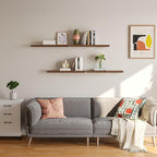 23’’Rustic Brown Floating Shelves for Wall,Rustic Wood Shelf for Room Decor/Storage/Display,Small Bookshelf,Wall Mounted Hanging Shelves for Bedroom, Bathroom, Living Room, Kitchen,Set of 4