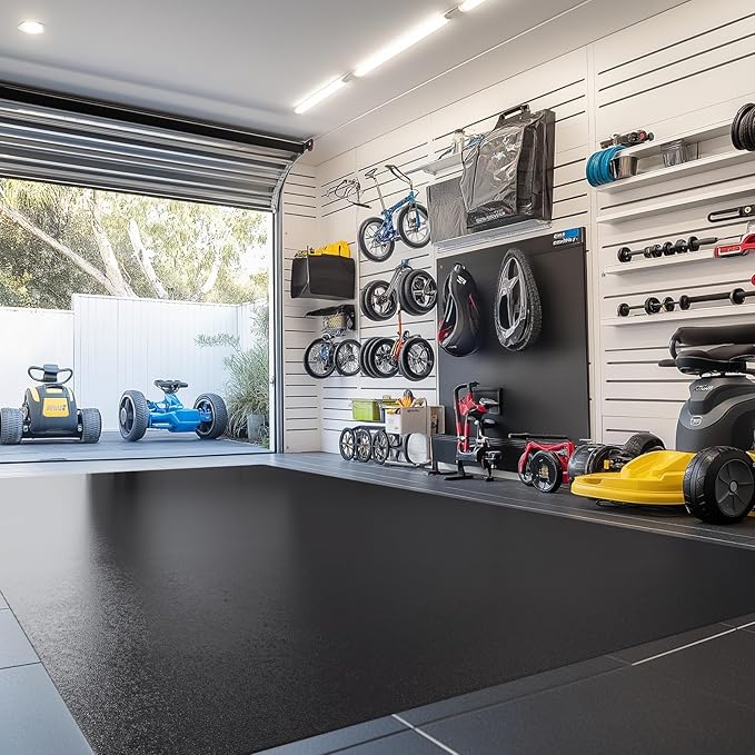 Floor Mat for Living Room, 5' X 7' Area Rug for Dining Room, Bedroom, Waterproof Vinyl Floor Mat for Outdoor Indoor, Slip Resistant Floor Protector Desk Chair Mat for Home Office, Black