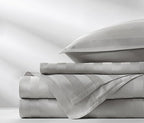 Split King Sheets by Pure Bamboo, Genuine 100% Organic Viscose Derived from Bamboo Bed Sheet Set, Soft & Cooling, Double Stitching *Not for Split Top (Split King, Jacquard Silver)